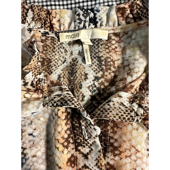 Maje Snake Print Mini Dress Size 1 / Small - Picture 3 of 6